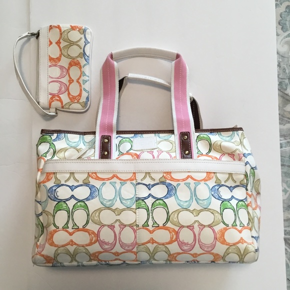 Coach Handbags - Coach Multi Color Purse / Makeup Bag